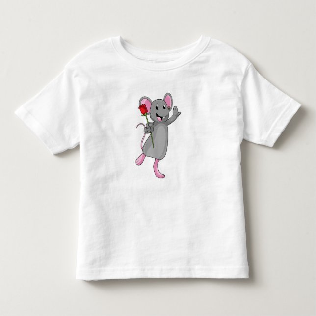 Rat with Rose Flower Toddler T-Shirt (Front)