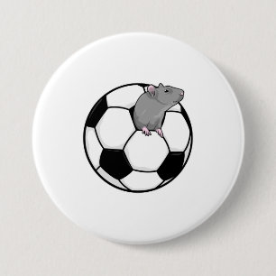 Rat with Soccer ball 7.5 Cm Round Badge