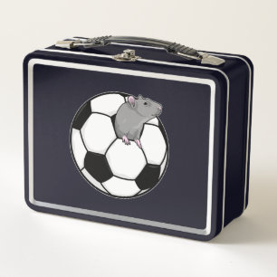 Rat with Soccer ball Metal Lunch Box