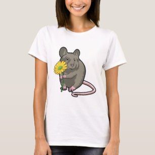 Rat with yellow Flower T-Shirt
