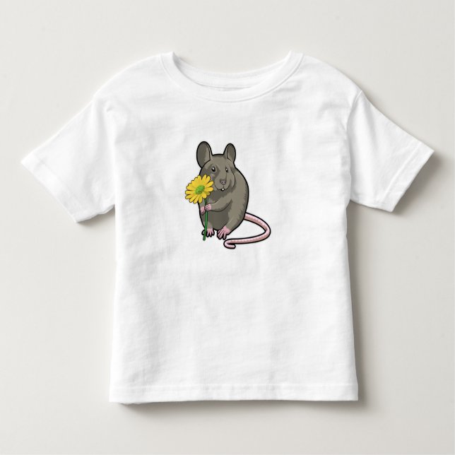 Rat with yellow Flower Toddler T-Shirt (Front)