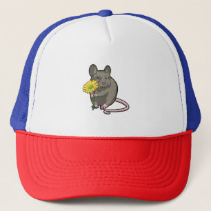 Rat with yellow Flower Trucker Hat