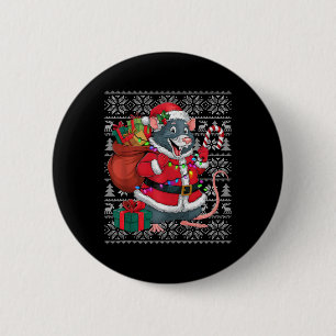 Rat Xmas Sweater Style Ugly Santa Rat Christmas  6 Cm Round Badge