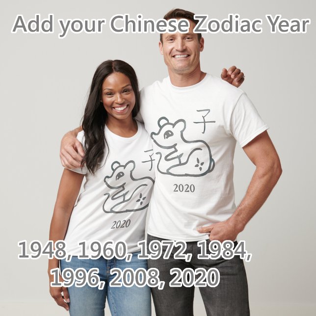 Rat Zodiac Customisable Year T-Shirt (Creator Uploaded)