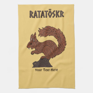 Ratatöskr, Norse/Viking Squirrel Tea Towel