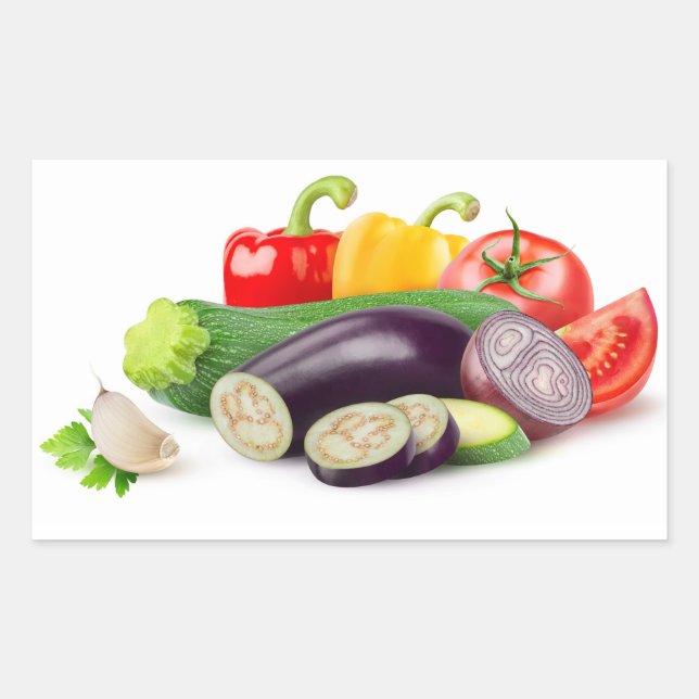 Ratatouille vegetables rectangular sticker (Front)