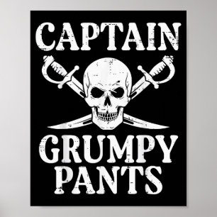 Rate Captain Mpy Pants Funny Humor Quote Men Women Poster