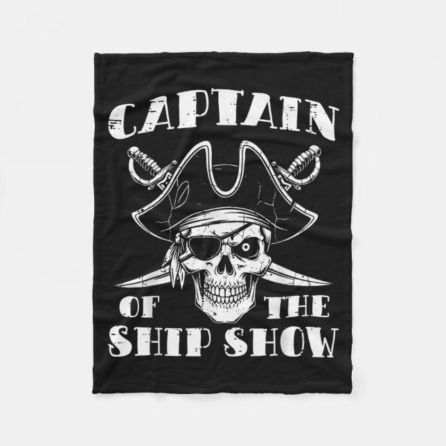 Rate Captain Of The Ship Show Funny Humor Pun Men  Fleece Blanket (Front)