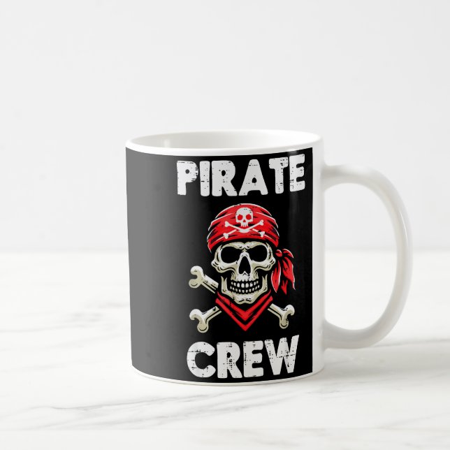 Rate Crew Skull Crossbones Funny Matching Men Wome Coffee Mug (Right)
