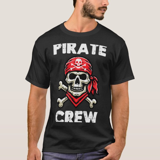 Rate Crew Skull Crossbones Funny Matching Men Wome T-Shirt (Front)