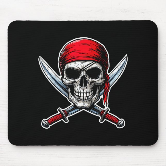 Rate Flag Skull And Crossbones Skeleton Costume Ha Mouse Pad (Front)