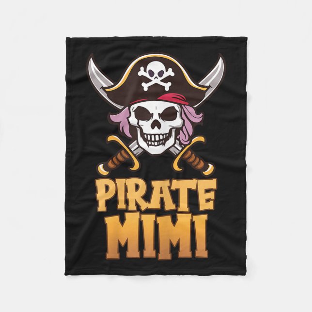 Rate Mimi Funny Captain Matching Grandma Halloween Fleece Blanket (Front)
