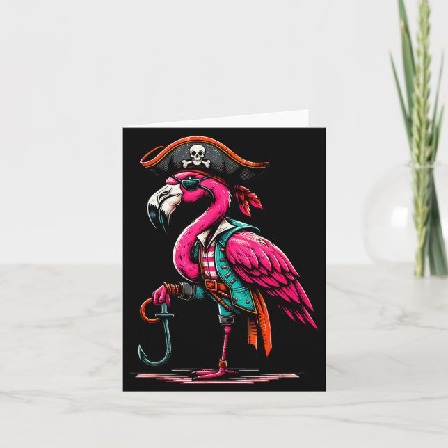 Rate Nk Flamingo Halloween Party - Jolly Roger  Card (Front)