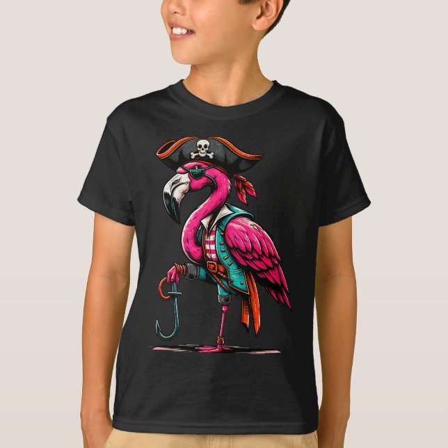 Rate Nk Flamingo Halloween Party - Jolly Roger  T-Shirt (Front)