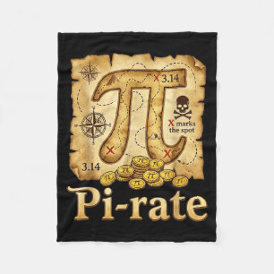 Rate pirate day 314 math math pie pun men boys fleece blanket