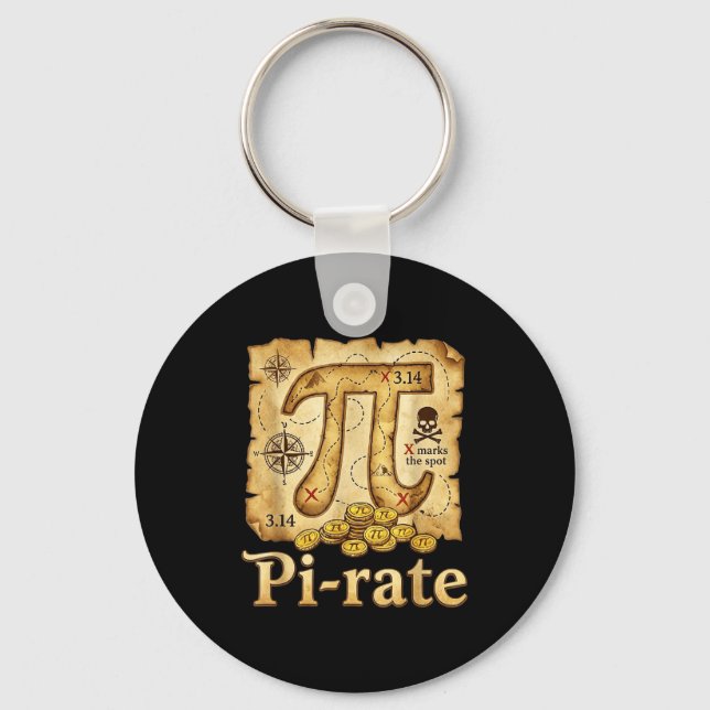 Rate pirate day 314 math math pie pun men boys key ring (Front)