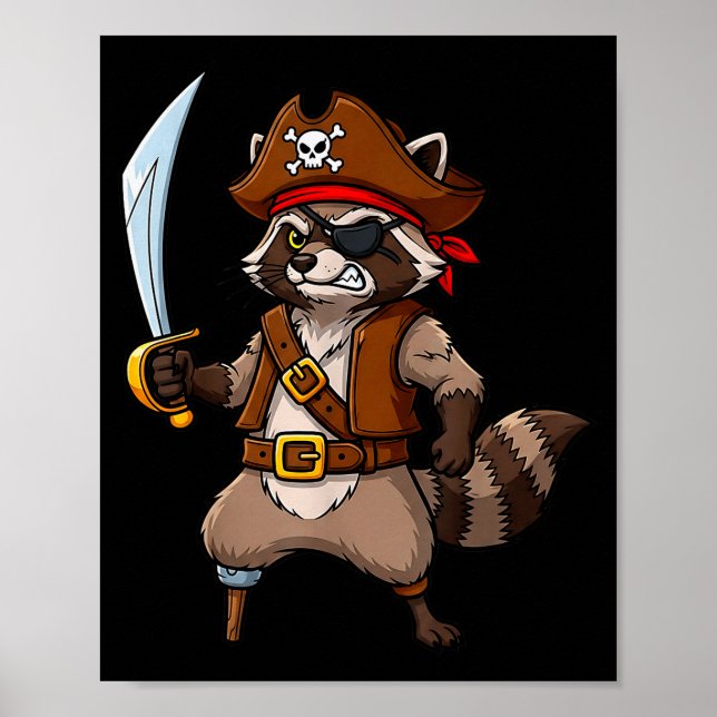 Rate Raccoon Funny Halloween Costume For Men Women Poster (Front)