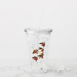 Rathbone's Warbler Song Bird on Crossvine Acrylic Tumbler