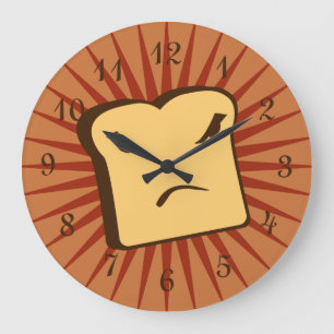 Rather Angry Toast Large Clock