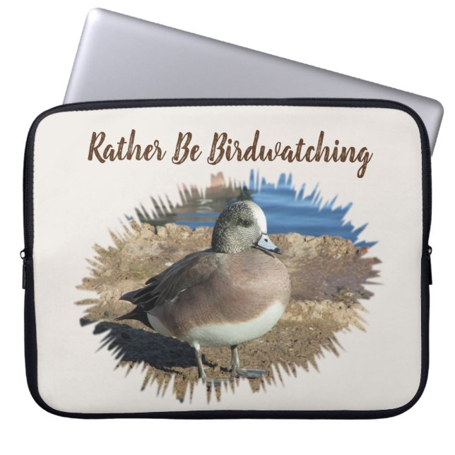 Rather Be Birdwatching Bird Female Duck Birder Laptop Sleeve (Front)