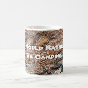 Rather Be Camping Tree Bark Photo Rusic Coffee Mug