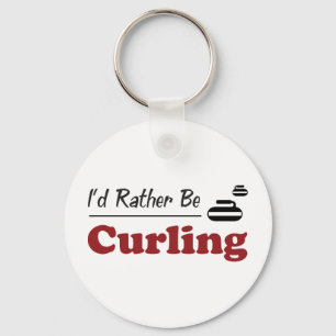 Rather Be Curling Key Ring