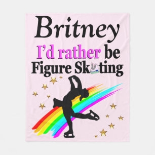 RATHER BE FIGURE SKATING CUSTOM FLEECE BLANKET