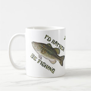 Rather Be Fishing Bass Coffee Cup Mug Personalise