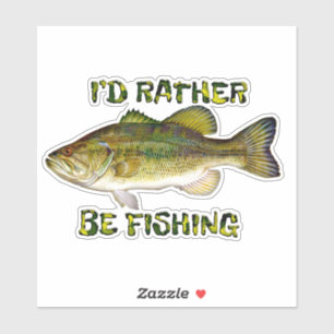 Rather Be Fishing Bass Fish Contour Stickers