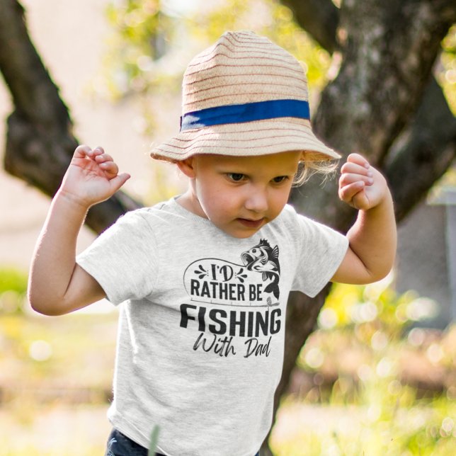 Rather Be Fishing With Dad Funny Toddler T-Shirt (Creator Uploaded)