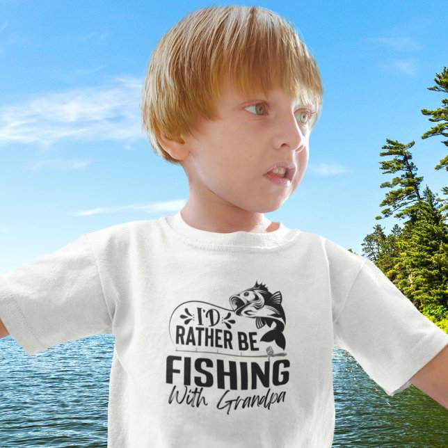 Rather Be Fishing With Grandpa Funny Toddler T-Shirt (Creator Uploaded)