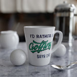 Rather Be Golfing Says Dad Name Golfer Latte Mug<br><div class="desc">Does your dad love lattes? Would he also rather be playing golf? Just add his name! Suitable for dads that play a latte golf</div>