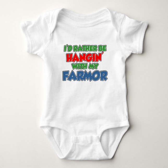Rather Be Hanging With Farmor Baby Bodysuit (Front)
