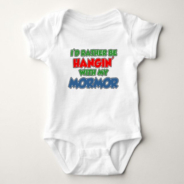 Rather Be Hanging With Mormor Baby Bodysuit (Front)