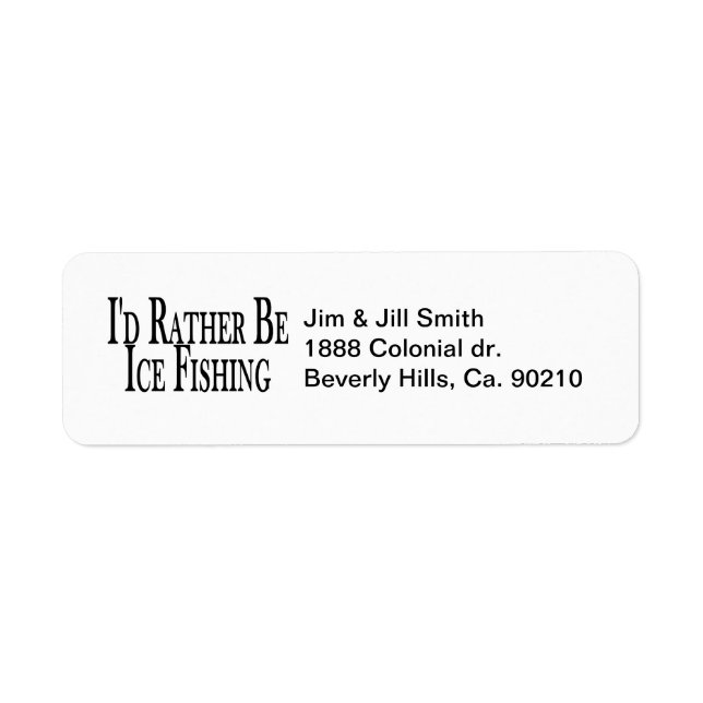 Rather Be Ice Fishing Return Address Label (Front)