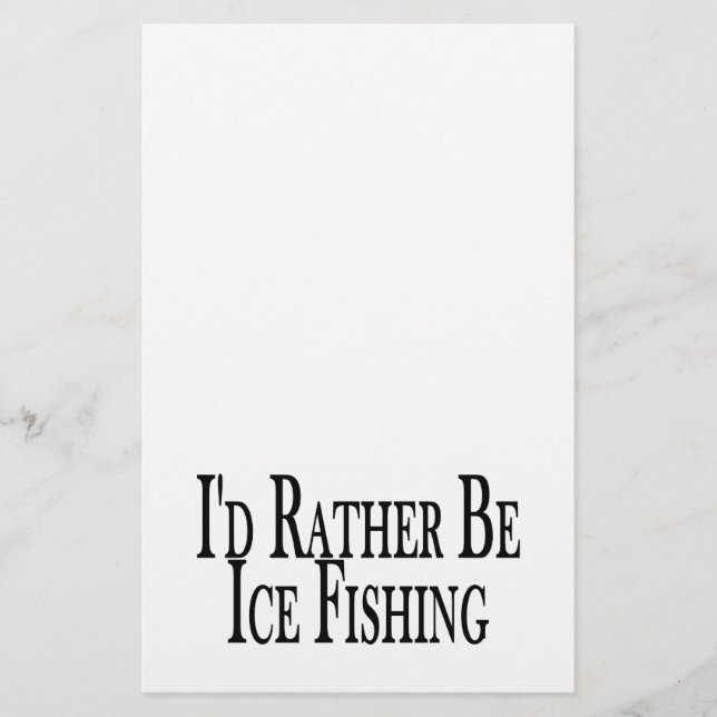 Rather Be Ice Fishing Stationery (Front)