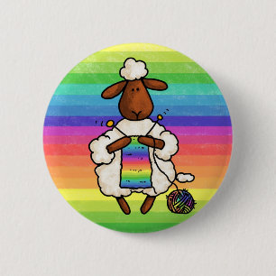 rather be knitting 6 cm round badge