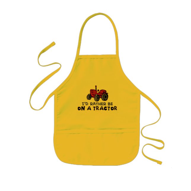 Rather Be On A Tractor Kids Apron (Front)