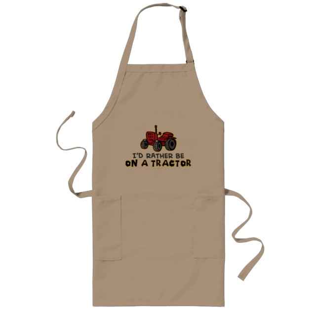 Rather Be On A Tractor Long Apron (Front)