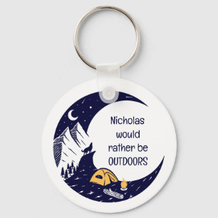 Rather Be Outdoors Personal Name Custom Key Ring