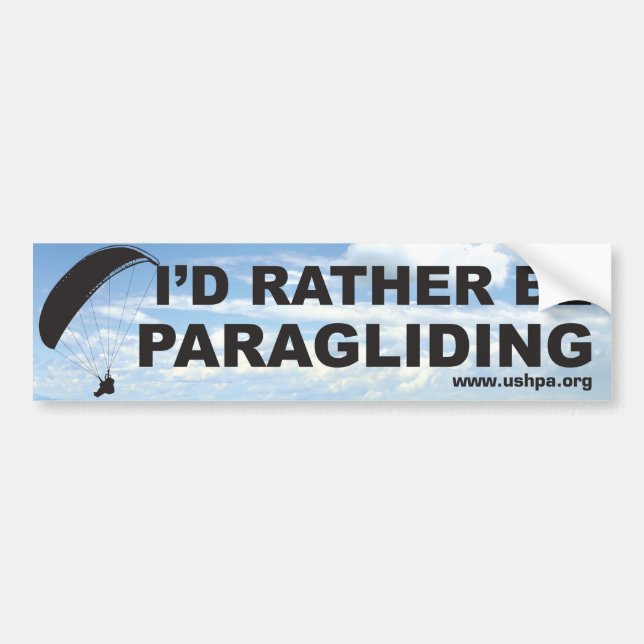 Rather Be Paragliding Bumper Sticker (Front)