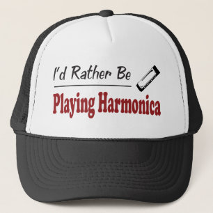 Rather Be Playing Harmonica Trucker Hat