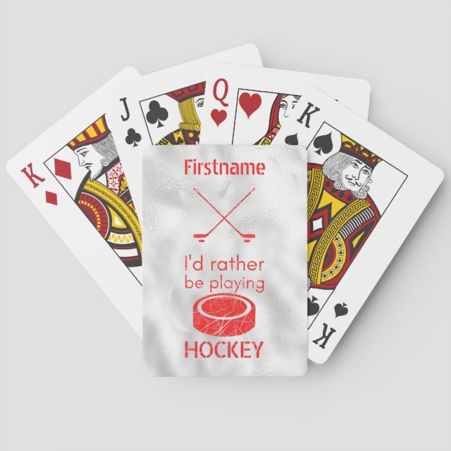 Rather be playing - red ice hockey cards (Back)