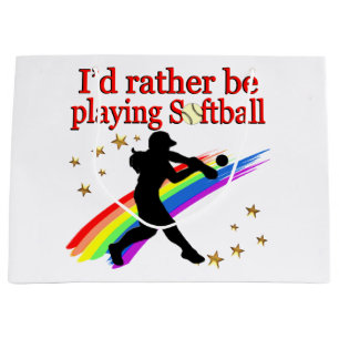 RATHER BE PLAYING SOFTBALL LARGE GIFT BAG