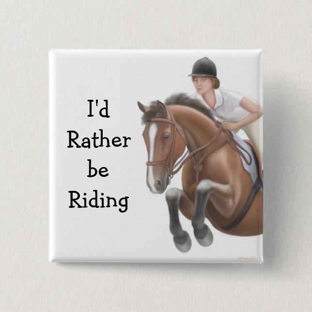 Rather be Riding Horse Pin (Front)
