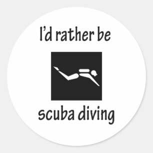 Rather Be Scuba Diving Classic Round Sticker