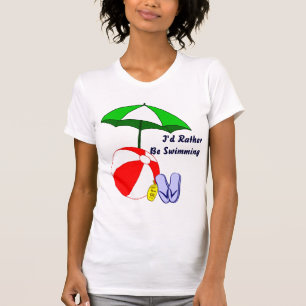 Rather Be Swimming Beach Ball Umbrella Tee