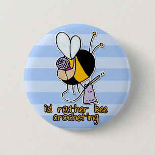 rather bee crocheting 6 cm round badge