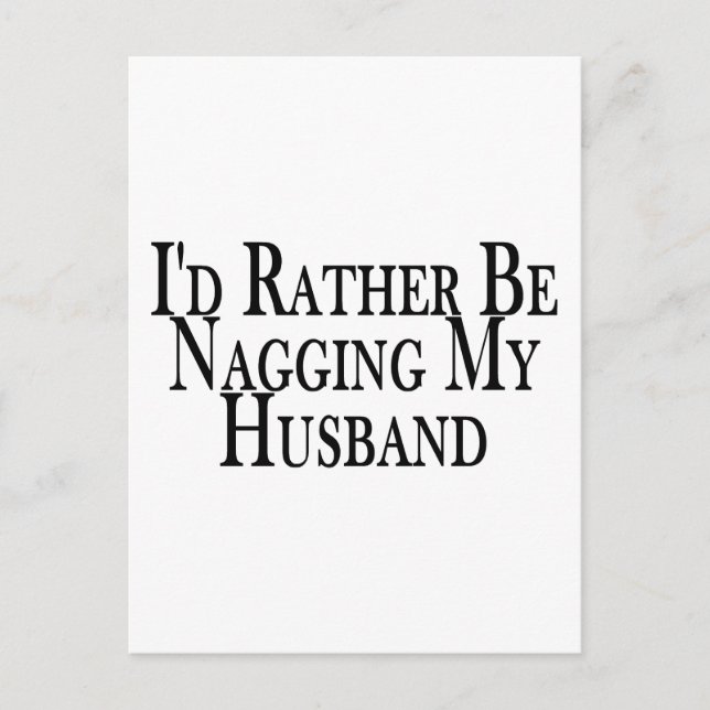 Rather Nag Husband Postcard (Front)