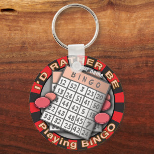 Rather Play Bingo  Key Ring
